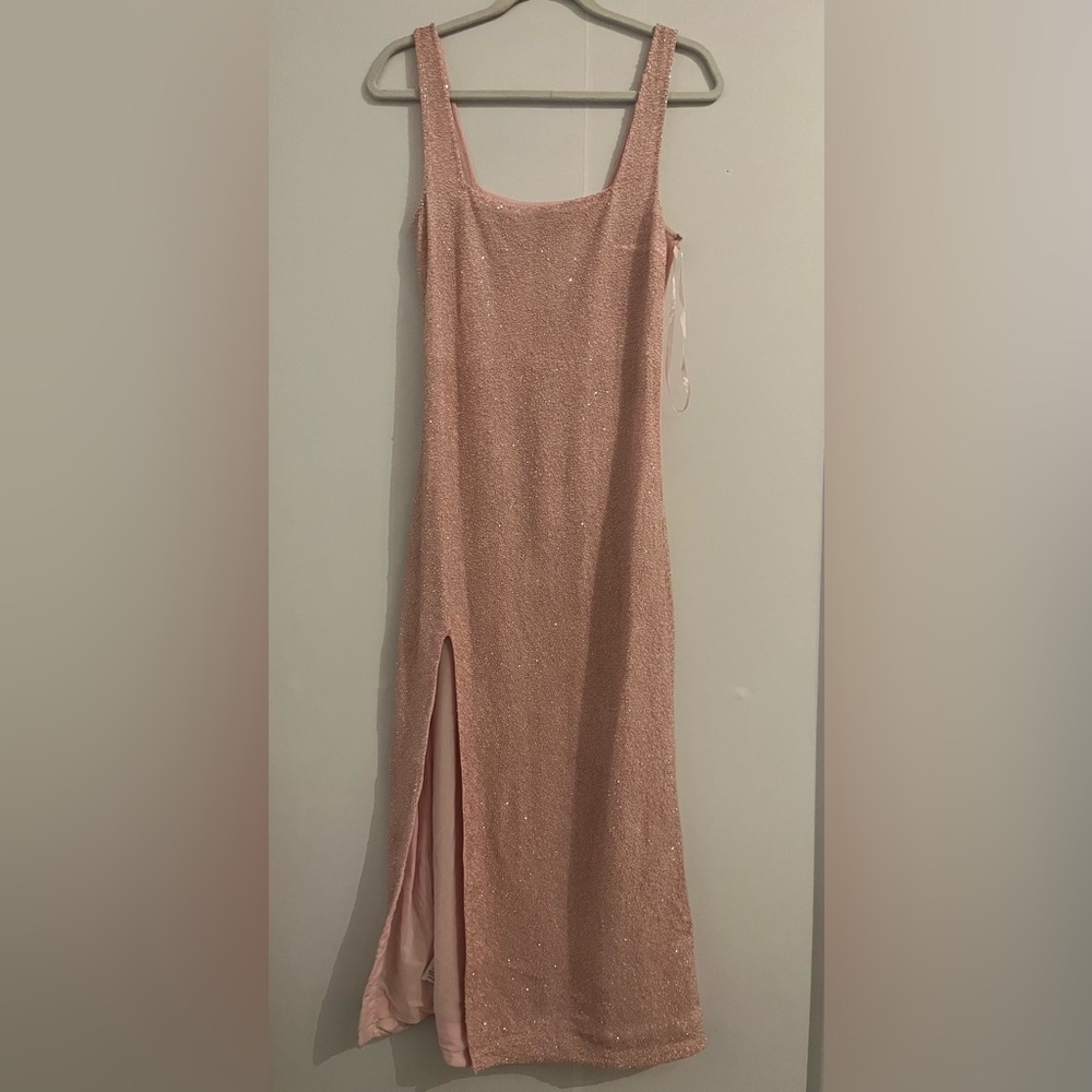 Staud Pink beaded‎ Dress with Slit - Picture 4 of 6